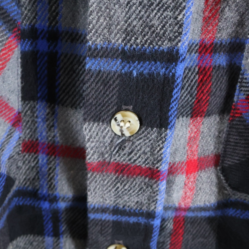 FIVE BROTHERS(ファイブブラザー) 90s VINTAGE COTTON FLANNEL CHECK SHIRT コットンフランネル チェック 長袖シャツ グレー