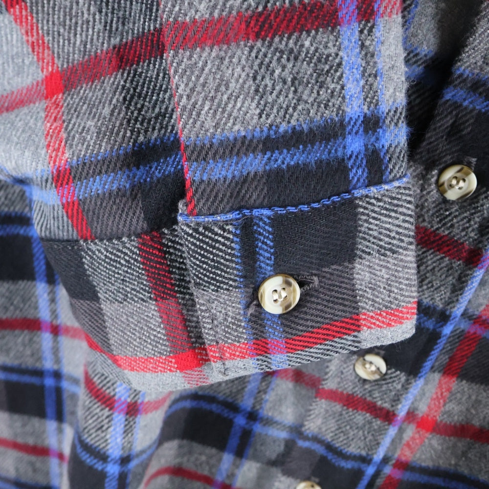 FIVE BROTHERS(ファイブブラザー) 90s VINTAGE COTTON FLANNEL CHECK SHIRT コットンフランネル チェック 長袖シャツ グレー
