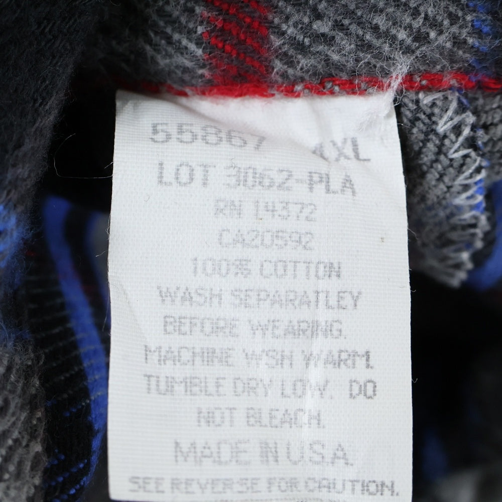 FIVE BROTHERS(ファイブブラザー) 90s VINTAGE COTTON FLANNEL CHECK SHIRT コットンフランネル チェック 長袖シャツ グレー