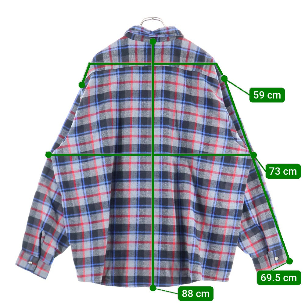 FIVE BROTHERS(ファイブブラザー) 90s VINTAGE COTTON FLANNEL CHECK SHIRT コットンフランネル チェック 長袖シャツ グレー