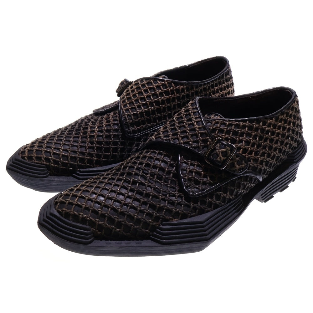 RAF SIMONS(ラフシモンズ) 08AWsingle monk ロープデザイン シングルモンク ストラップ シューズ ブラウン/ブラック