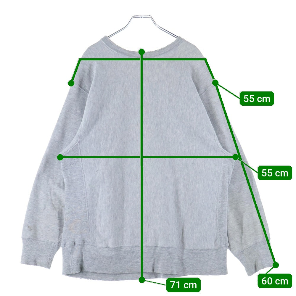 CHAMPION(チャンピオン) 70s REVERSE WEAVE WARMUP NAVY リバースウィーブ ネイビー 単色タグ 染み込みプリント スウェット グレー