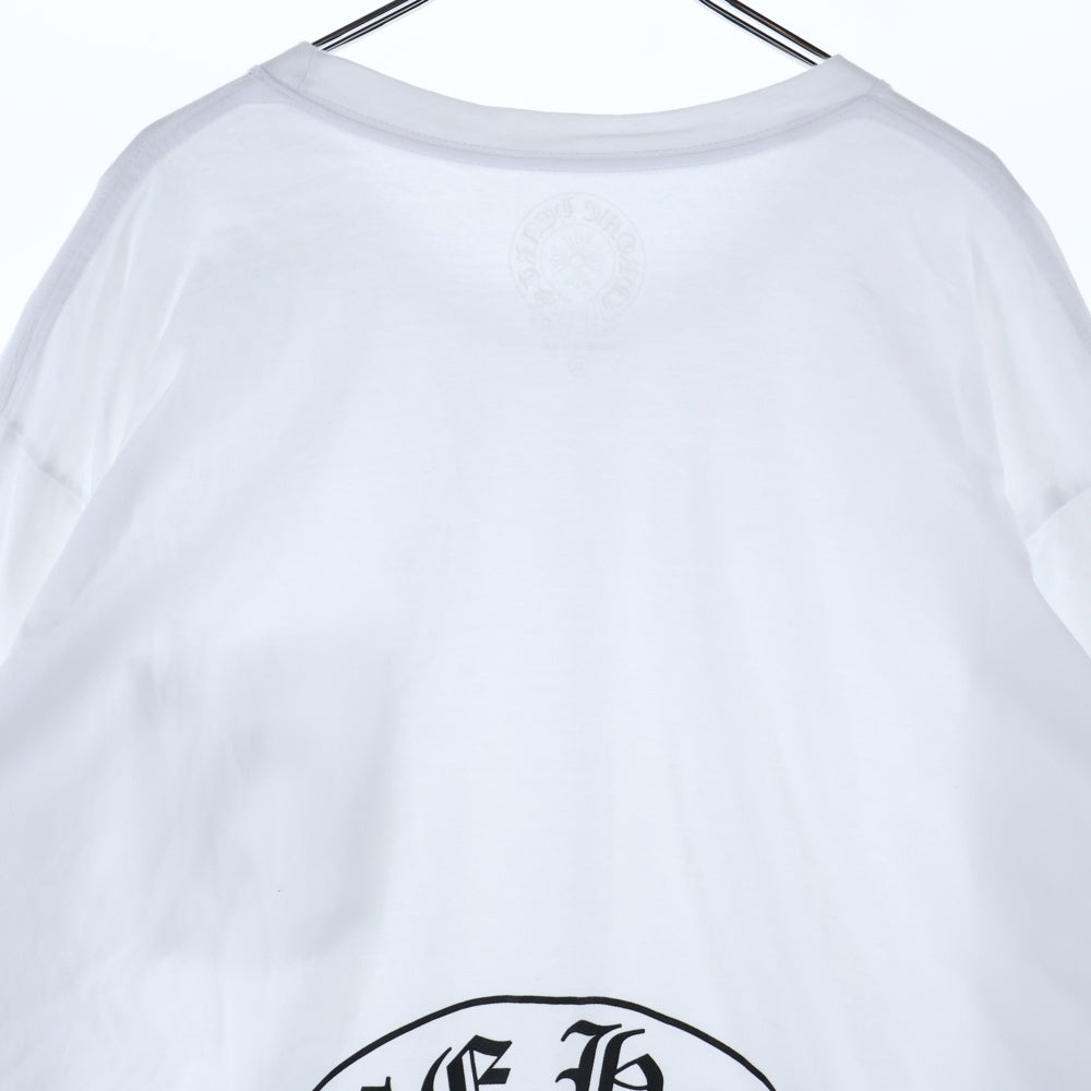 CHROME HEARTS(クロムハーツ) Back Horseshoe L/S バックホースシュー 袖フローラルプリント ロングスリーブカットソー 長袖Tシャツ ホワイト