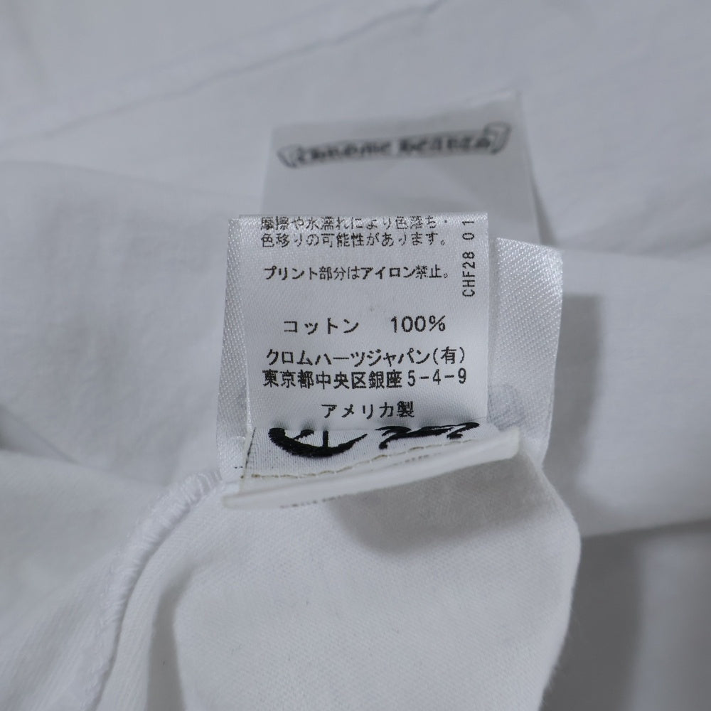 CHROME HEARTS(クロムハーツ) Back Horseshoe L/S バックホースシュー 袖フローラルプリント ロングスリーブカットソー 長袖Tシャツ ホワイト