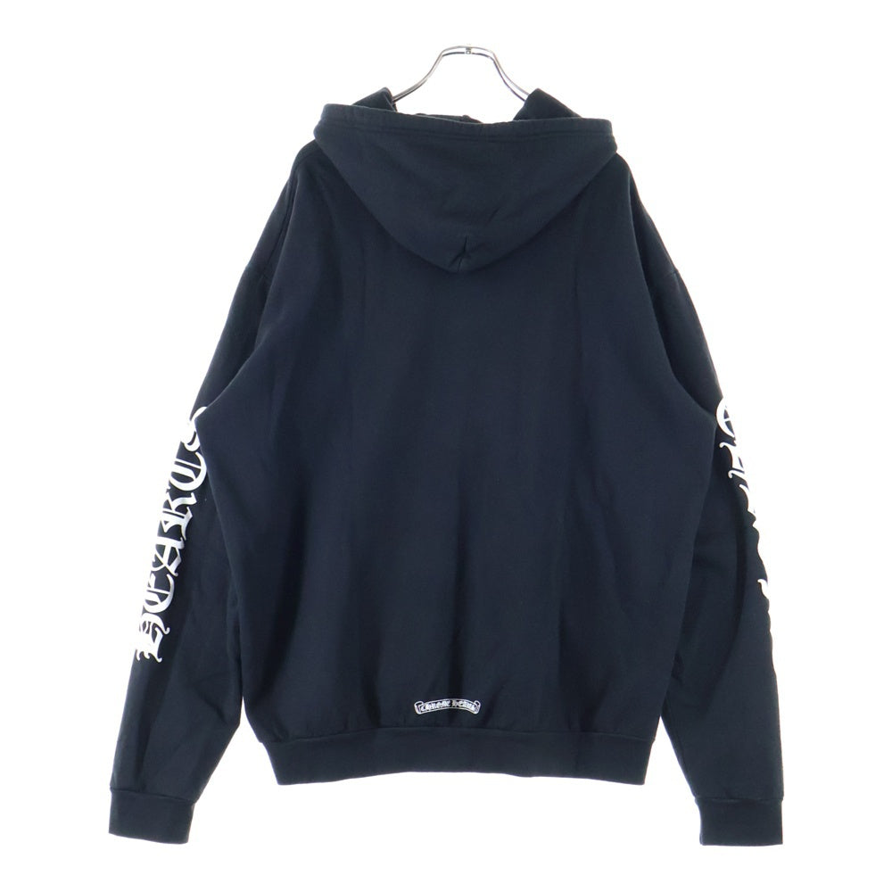 CHROME HEARTS(クロムハーツ) SWTSHRT HD ZIP アームロゴプリントジップアップパーカー ブラック