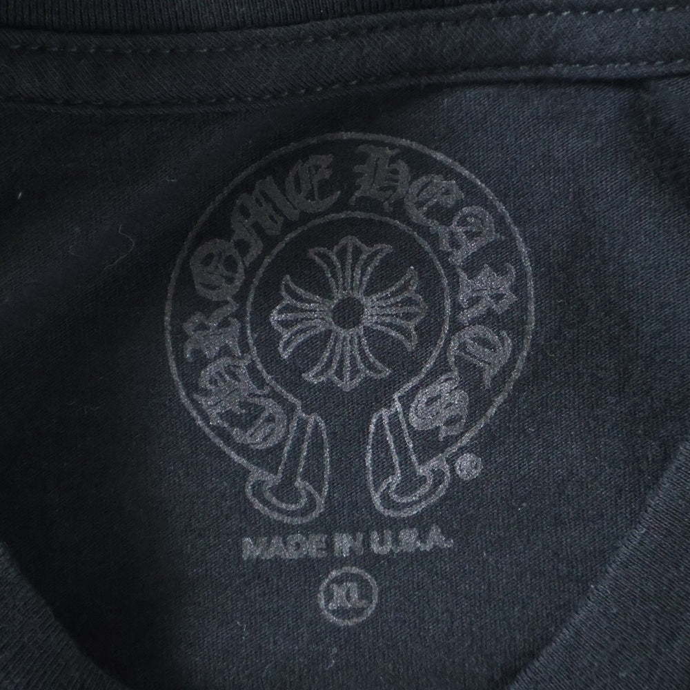 CHROME HEARTS(クロムハーツ) CH L S 1 バック スクロールラベル プリント クルーネック ロングスリーブ 長袖 Tシャツ カットソー ブラック
