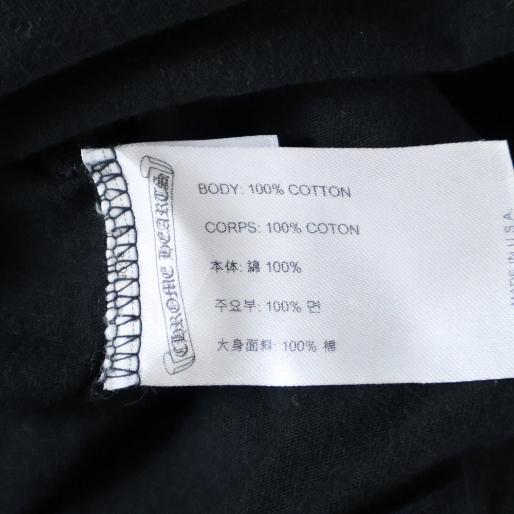 CHROME HEARTS(クロムハーツ) CH L S 1 バック スクロールラベル プリント クルーネック ロングスリーブ 長袖 Tシャツ カットソー ブラック