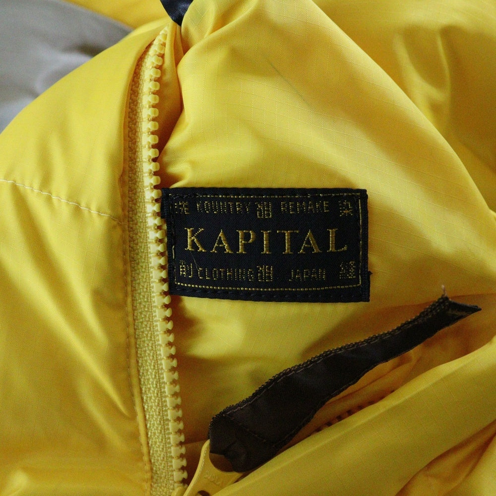 KAPITAL(キャピタル) Burger-KEEL EK-1292 バーガー リップストップナイロン ダウンベスト イエロー