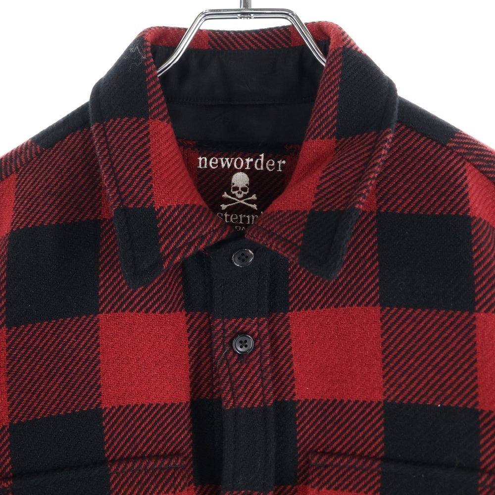 mastermind JAPAN(マスターマインドジャパン) 12AW neworder期 バッファローチェック スカル刺繍 CPOジャケット レッド