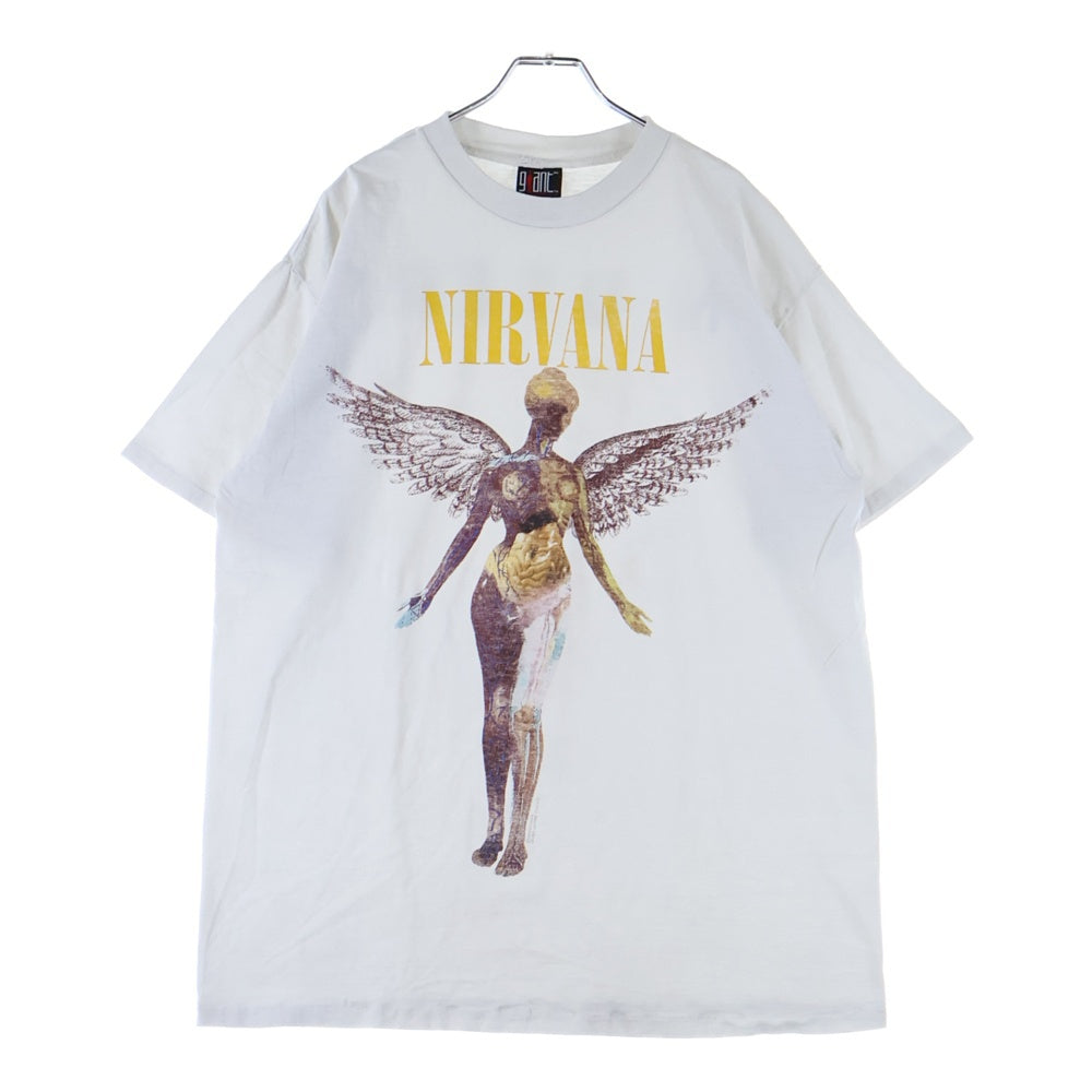 VINTAGE(ヴィンテージ) 90s NIRVANA IN UTERO ニルヴァーナ インユーテロ 両面プリント 半袖Tシャツ ホワイト
