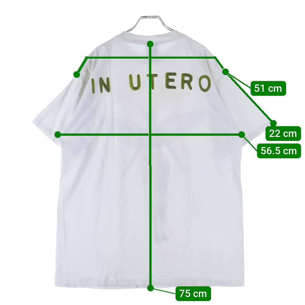 VINTAGE(ヴィンテージ) 90s NIRVANA IN UTERO ニルヴァーナ インユーテロ 両面プリント 半袖Tシャツ ホワイト