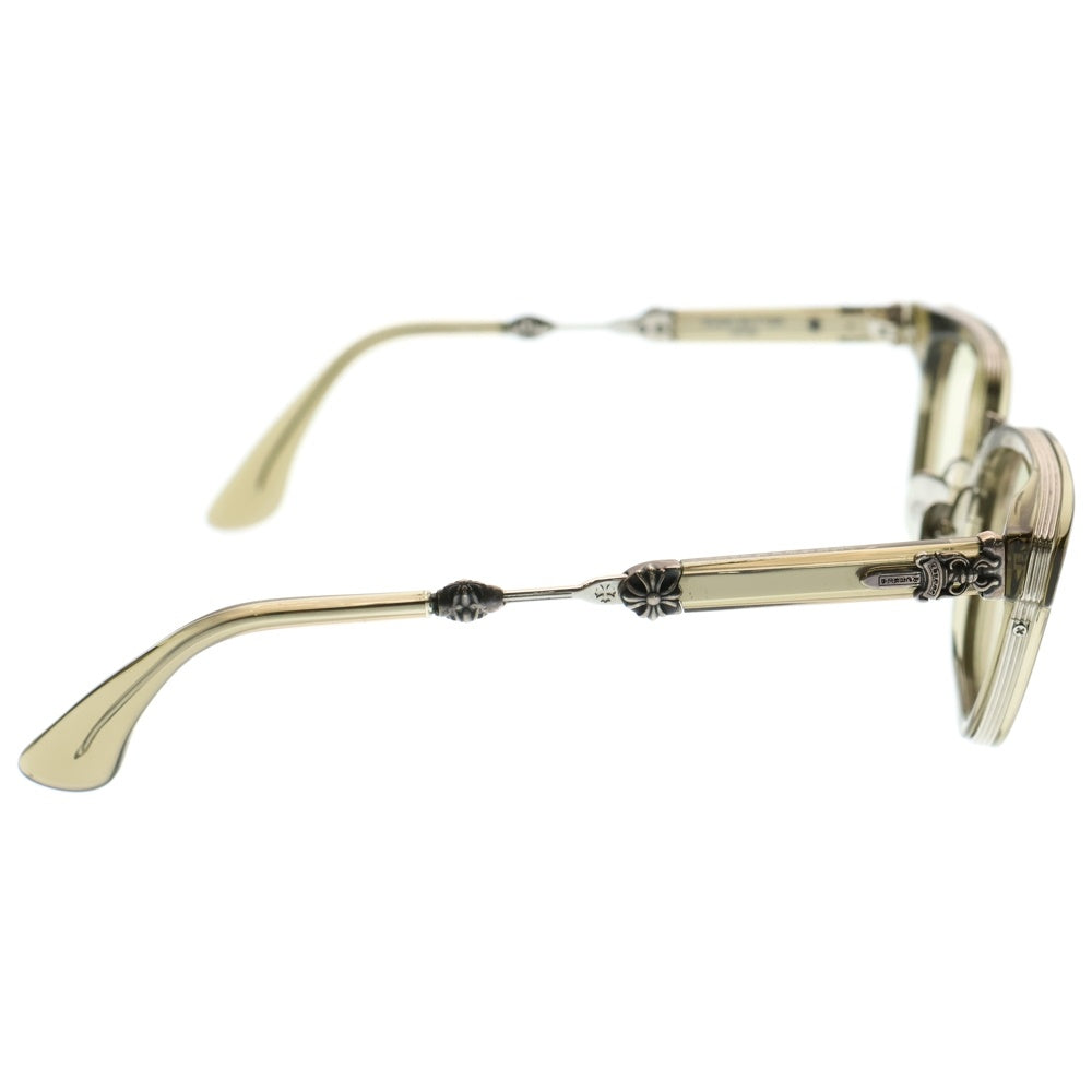 CHROME HEARTS(クロムハーツ) DUCK BUTTER ダガーテンプルウェリントンサングラス 眼鏡 オリーブ/シルバー