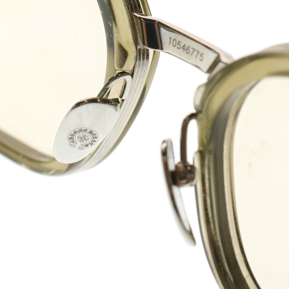 CHROME HEARTS(クロムハーツ) DUCK BUTTER ダガーテンプルウェリントンサングラス 眼鏡 オリーブ/シルバー