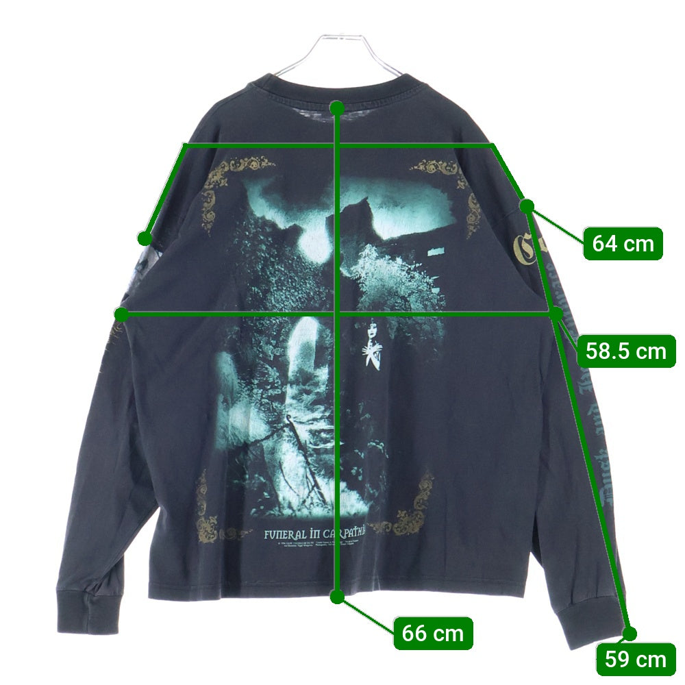 VINTAGE(ヴィンテージ) 90s CRADLE OF FILTH FVIIER AL ILL CAR PATHIA クレイドルオブフィルス 両面プリント Tシャツ 半袖カットソー ブラック
