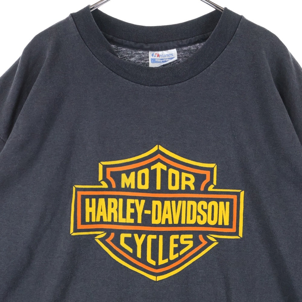 HARLEY DAVIDSON(ハーレーダビッドソン) 90s VINTAGE フロントプリント Tシャツ 半袖カットソー ブラック