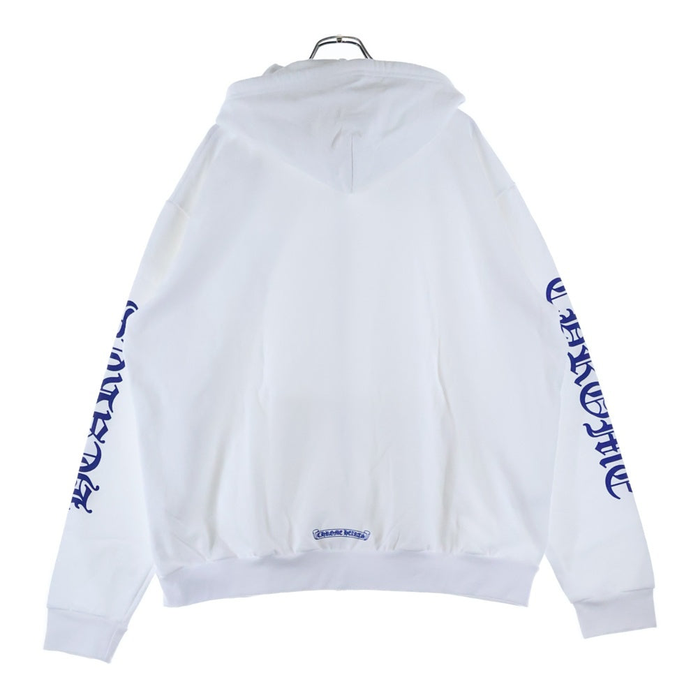CHROME HEARTS(クロムハーツ) SWTSHRT HD ZIP アームロゴ ジップアップ パーカー ホワイト/ブルー