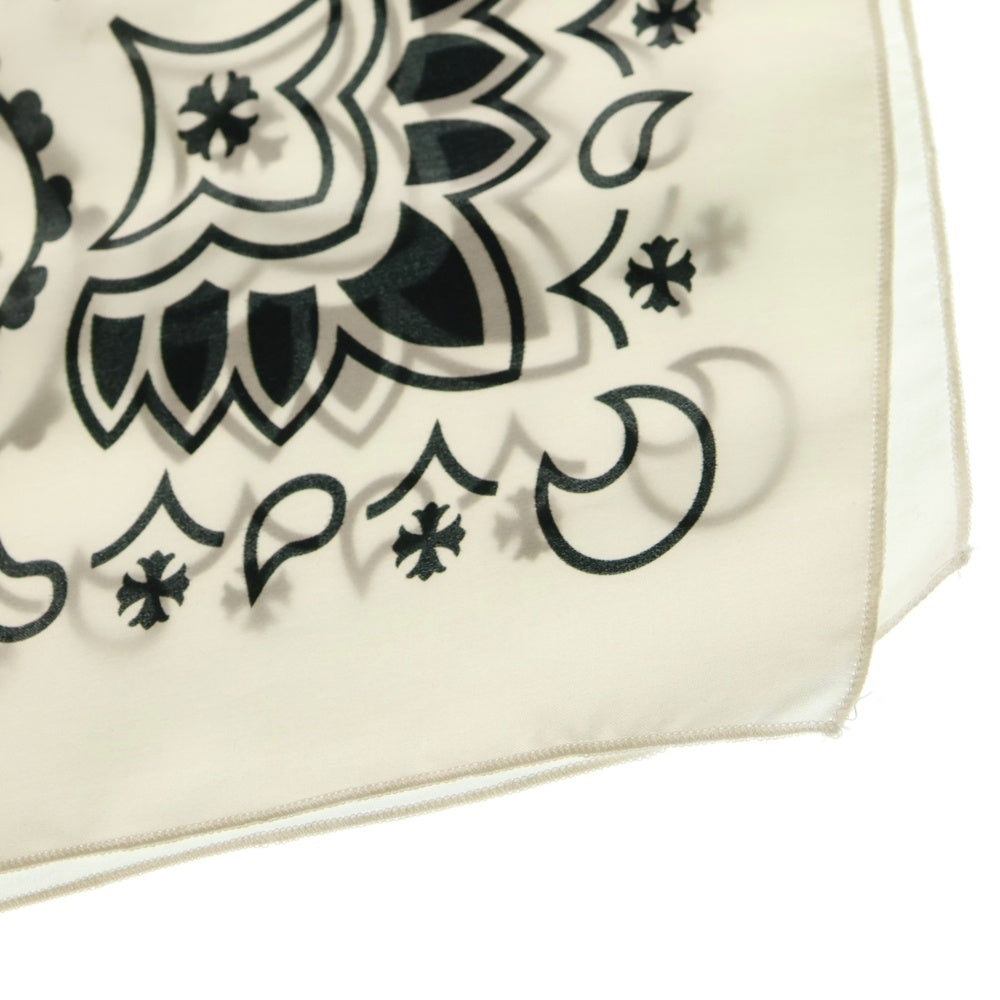 CHROME HEARTS(クロムハーツ) CH SCARF ペイズリー柄 シルク 大判スカーフ ホワイト