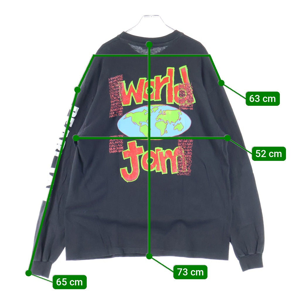 VINTAGE(ヴィンテージ) 90S PEARL JAM WORLD JAM US TOUR 1992 L/S TEE パールジャム 両面プリント長袖Tシャツ 長袖カットソー ブラック