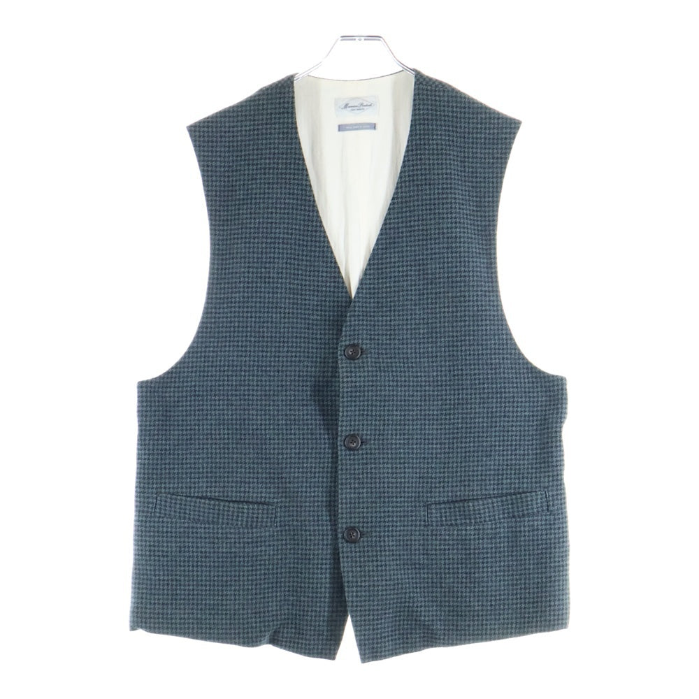 Marvine Pontiak shirt makers(マーヴィンポンティアックシャツメイカーズ) Houndstooth VEST ハウンドトゥース ウール ベスト ブルーグレーMPSM-2302V