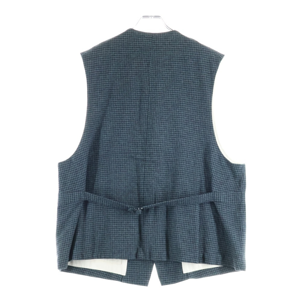 Marvine Pontiak shirt makers(マーヴィンポンティアックシャツメイカーズ) Houndstooth VEST ハウンドトゥース ウール ベスト ブルーグレーMPSM-2302V