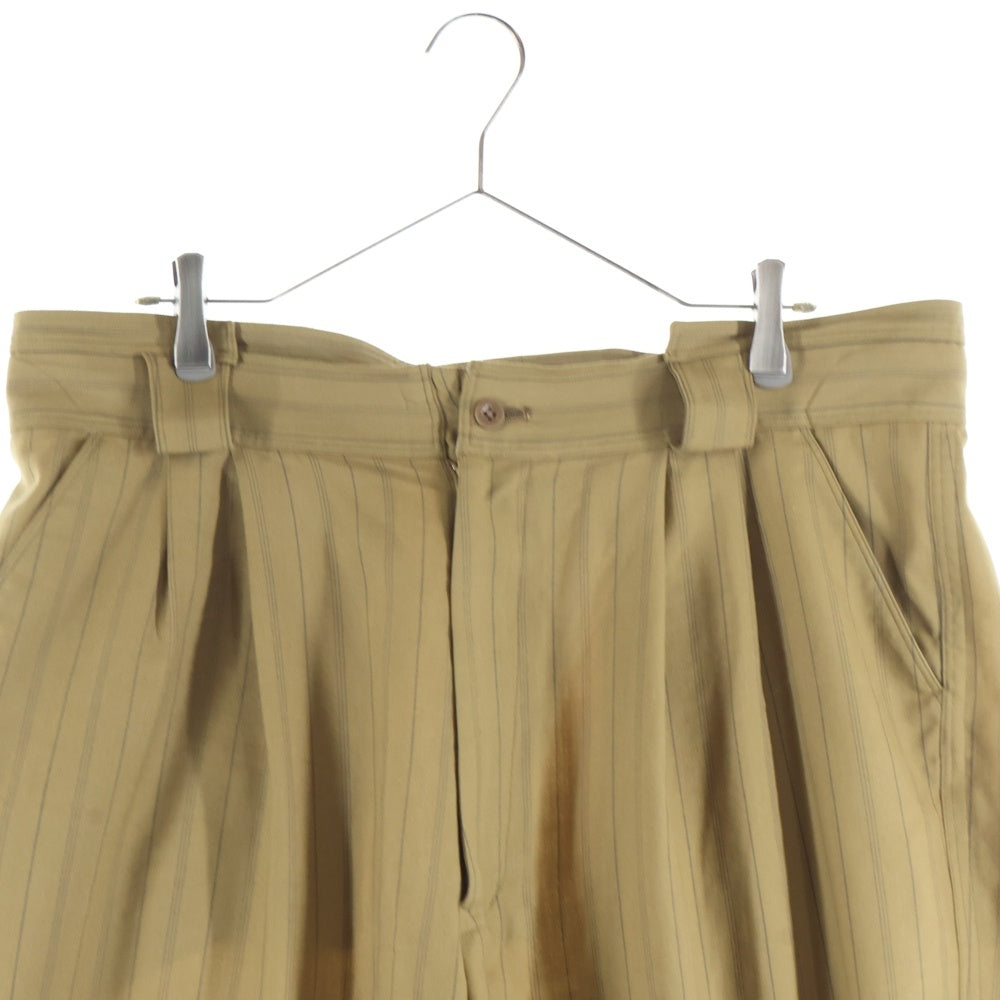 HOMELESS TAILOR(ホームレステイラー) COMMER SLACKS HTK-21A-014 ストライプ 2タック スラックス カーキ