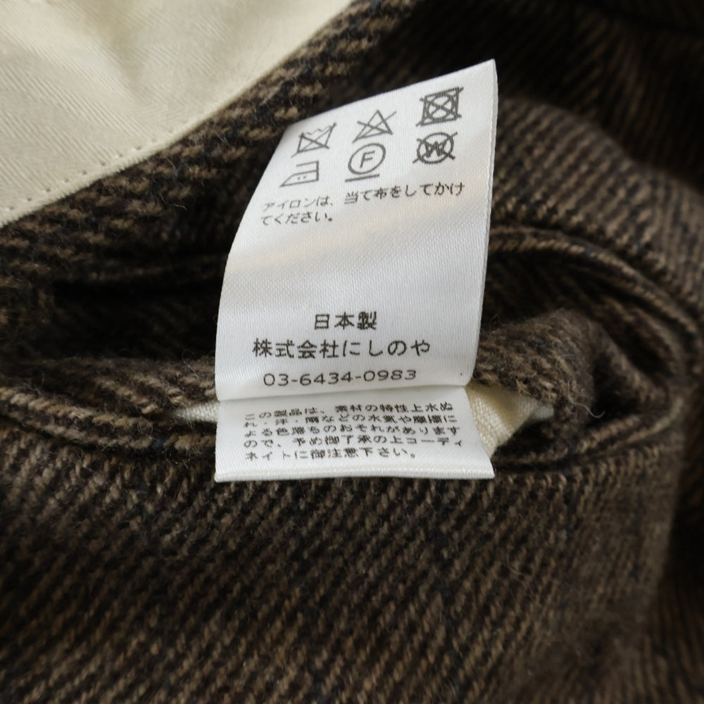 NEAT(ニート) WOOL TWILL STRIPE インタック ウール ツイル ストライプ スラックス ブラウン