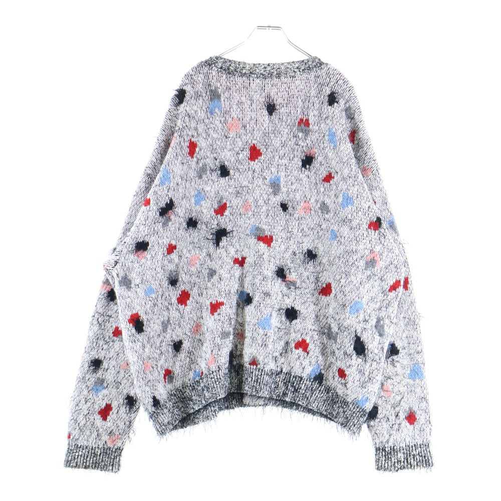 Kota Gushiken(コウタグシケン) 23AW WILD WILD Doodle Cardigan ニット クルーネック カーディガン ニット グレー