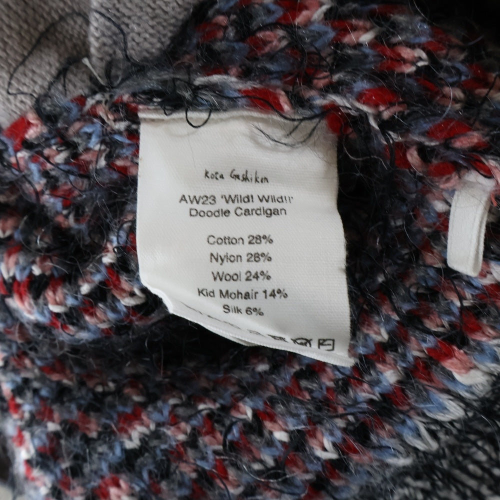 Kota Gushiken(コウタグシケン) 23AW WILD WILD Doodle Cardigan ニット クルーネック カーディガン ニット グレー