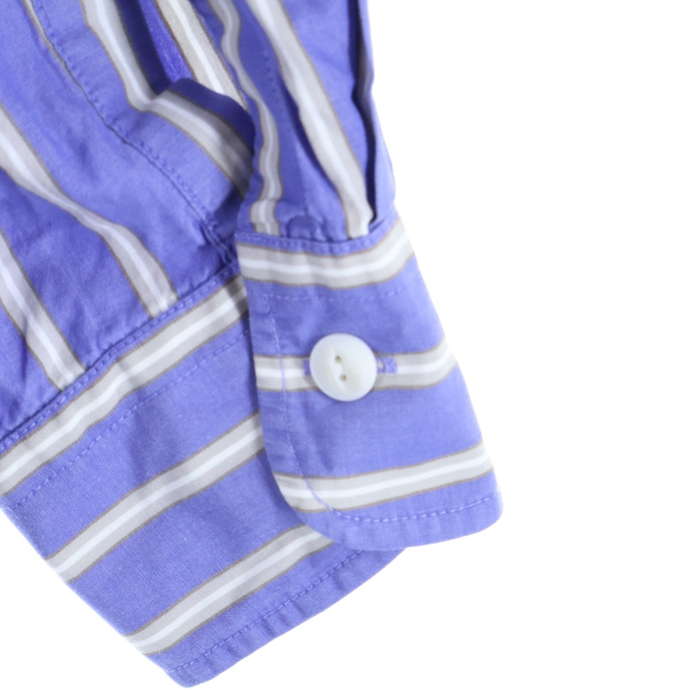 Marvine Pontiak shirt makers(マーヴィンポンティアックシャツメイカーズ) Military STRIPE Shirt MPSM-1905S ミリタリー ストライプ 長袖 シャツ ブルー