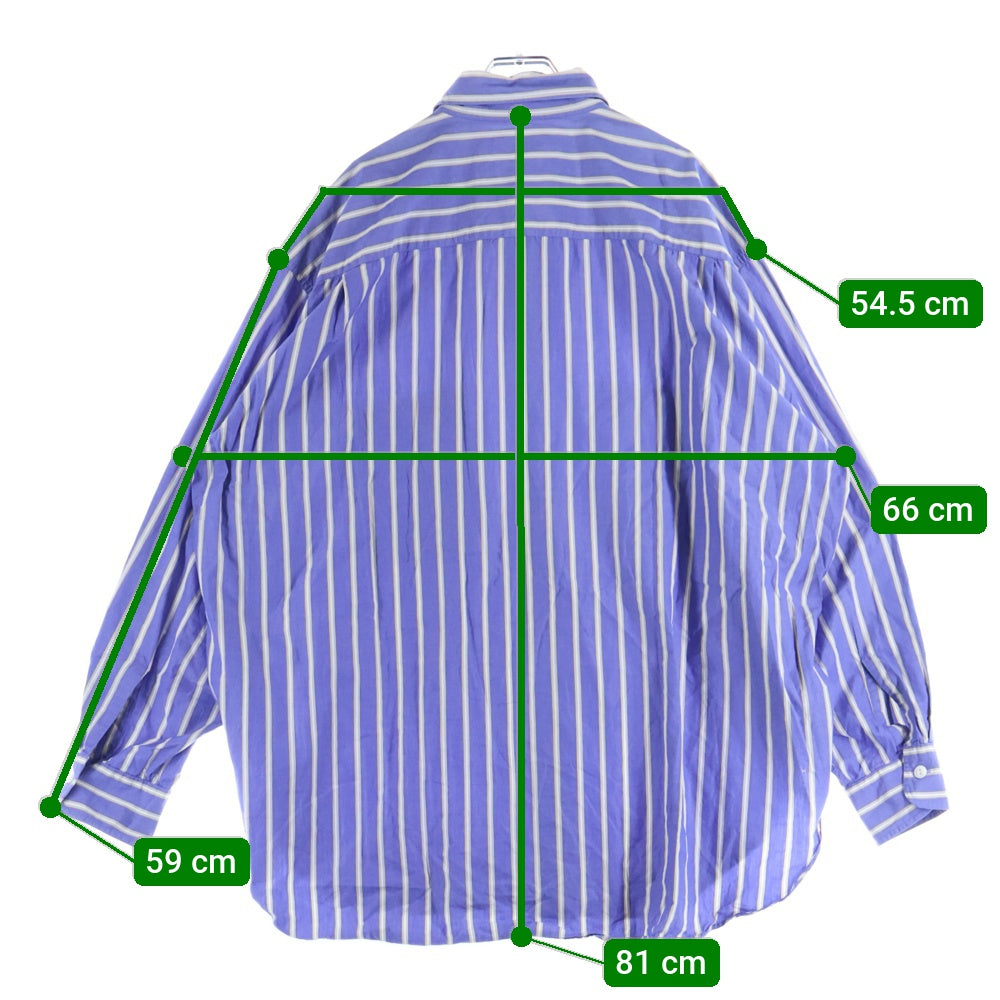 Marvine Pontiak shirt makers(マーヴィンポンティアックシャツメイカーズ) Military STRIPE Shirt MPSM-1905S ミリタリー ストライプ 長袖 シャツ ブルー
