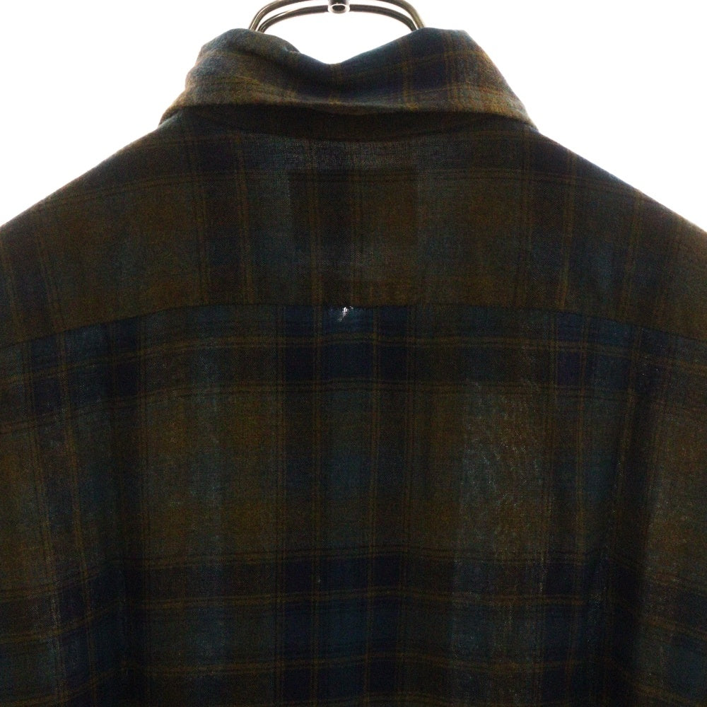 VINTAGE(ヴィンテージ) 60s Arrow アロー オープンカラー レーヨンシャツ オンブレチェック ブルー/イエロー