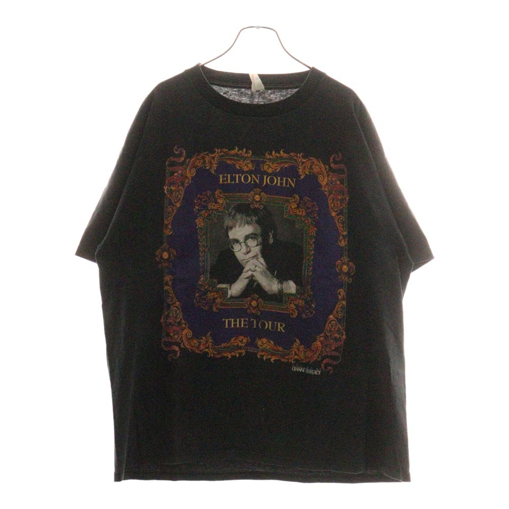 VINTAGE(ヴィンテージ) 90s ELTONJOHN WORLD TOUR 1992-1993 エルトン ジョン 半袖Tシャツ カットソー ブラック