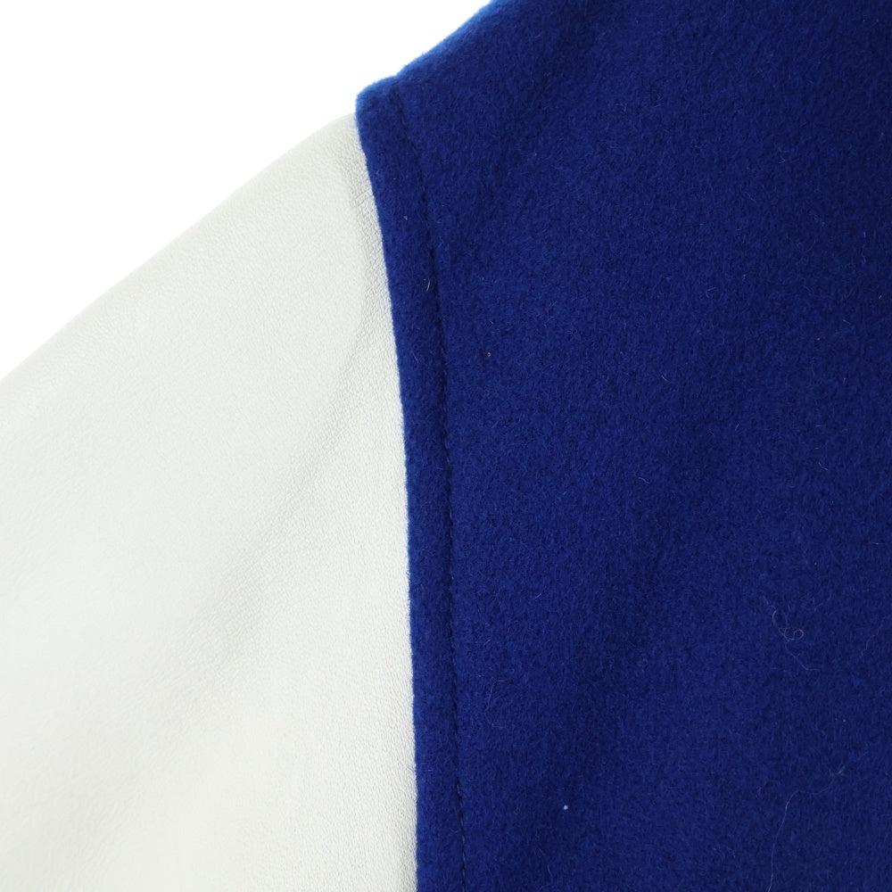 SUPREME(シュプリーム) 24SS Wave Varsity Jacket ロゴワッペンウールヴァーシティジャケット スタジアムジャケット スタジャン ブルー/ホワイト