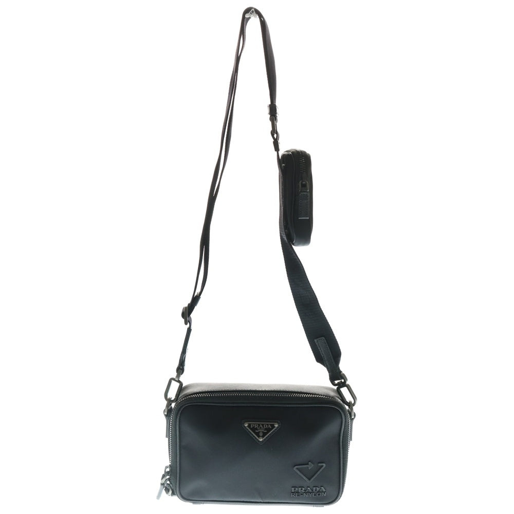 PRADA(プラダ) Brique Re-Nylon And Saffiano Leather BAG 2HV070 メッセンジャー ショルダー バッグ ブラック