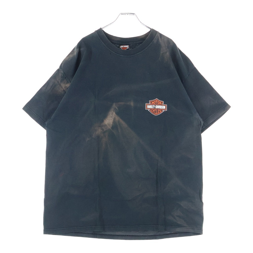 HARLEY DAVIDSON(ハーレーダビッドソン) 00s VINTAGE CHICAGO シカゴ 両面プリント Tシャツ 半袖カットソー ブラック