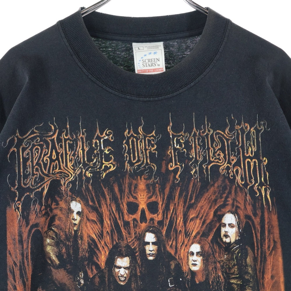 VINTAGE(ヴィンテージ) 00s CRADLE OF FILTH 2001 Metal Forged クレイドルオブフィルス 両面プリント 長袖Tシャツ カットソー ブラック