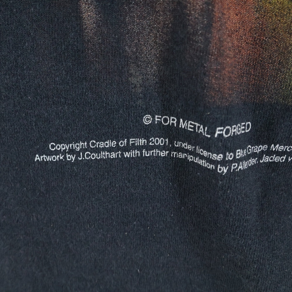 VINTAGE(ヴィンテージ) 00s CRADLE OF FILTH 2001 Metal Forged クレイドルオブフィルス 両面プリント 長袖Tシャツ カットソー ブラック