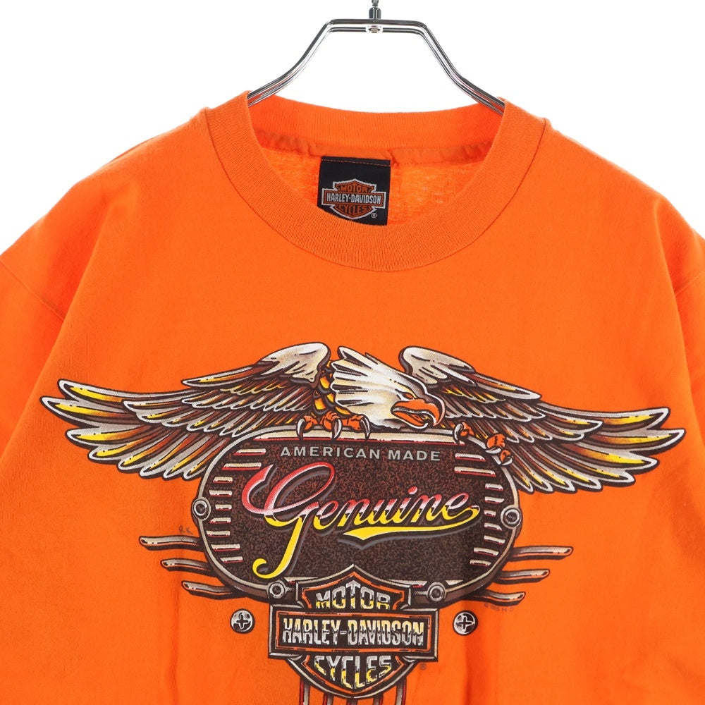 VINTAGE(ヴィンテージ) 90s Harley-Davidson イーグル ハーレーダビッドソン プリント 半袖Tシャツ オレンジ