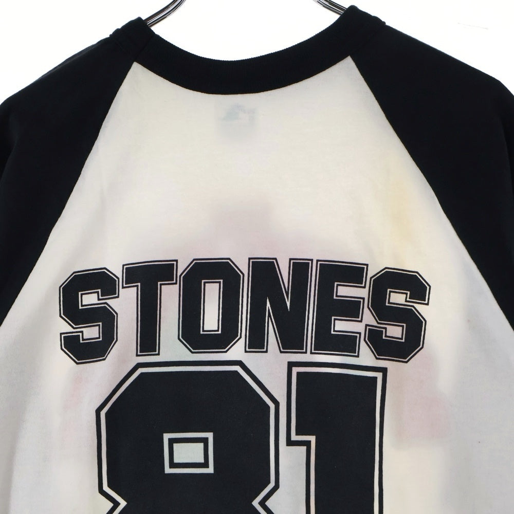 VINTAGE(ヴィンテージ) 80S THE ROLLING STONES 1981 TOUR ローリングストーンズ 両面プリント ラグランスリーブ Tシャツ ブラック