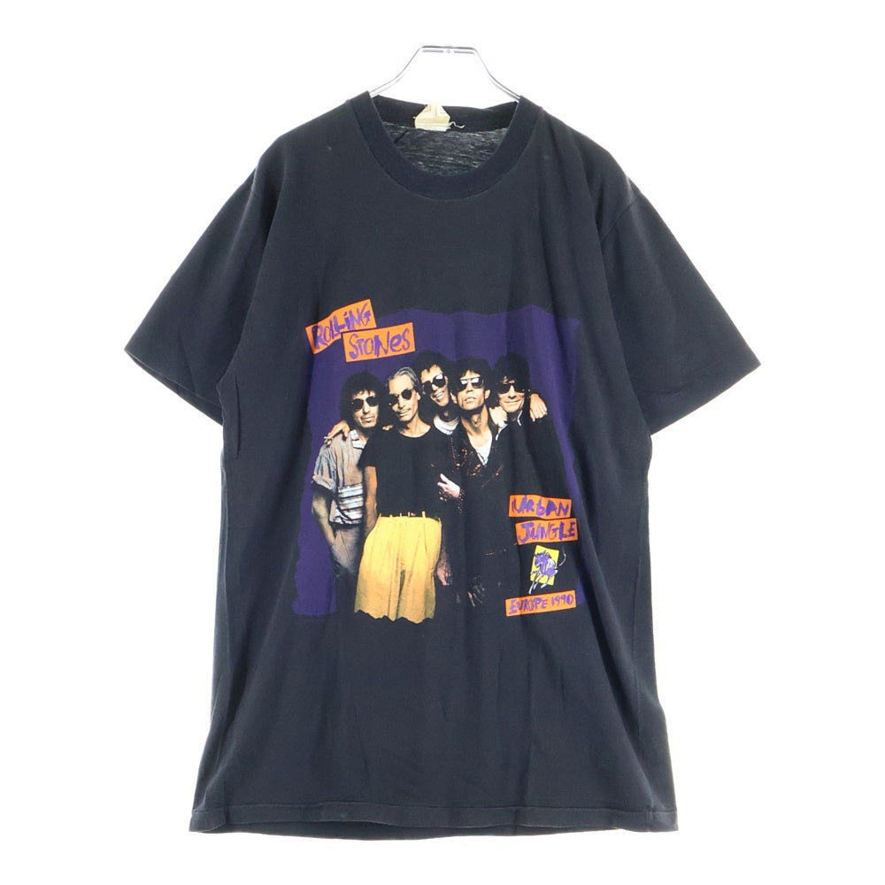 VINTAGE(ヴィンテージ) 90S THE ROLLING STONES EUROPE 1990 URBAN JUNGLE ローリングストーンズ 両面プリント 半袖Tシャツ ブラック