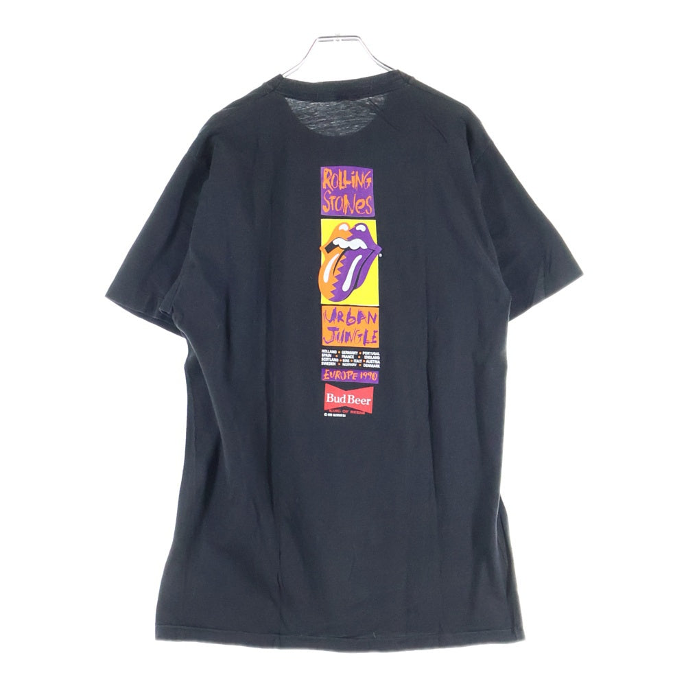 VINTAGE(ヴィンテージ) 90S THE ROLLING STONES EUROPE 1990 URBAN JUNGLE ローリングストーンズ 両面プリント 半袖Tシャツ ブラック