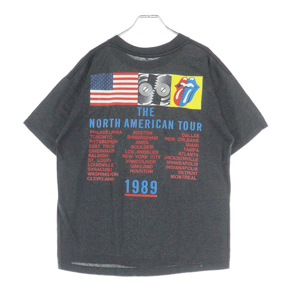 VINTAGE(ヴィンテージ) 80S THE ROLLING STONES STEEL WHEELS ザローリングストーンズ プリント 半袖Tシャツ カットソー ブラック