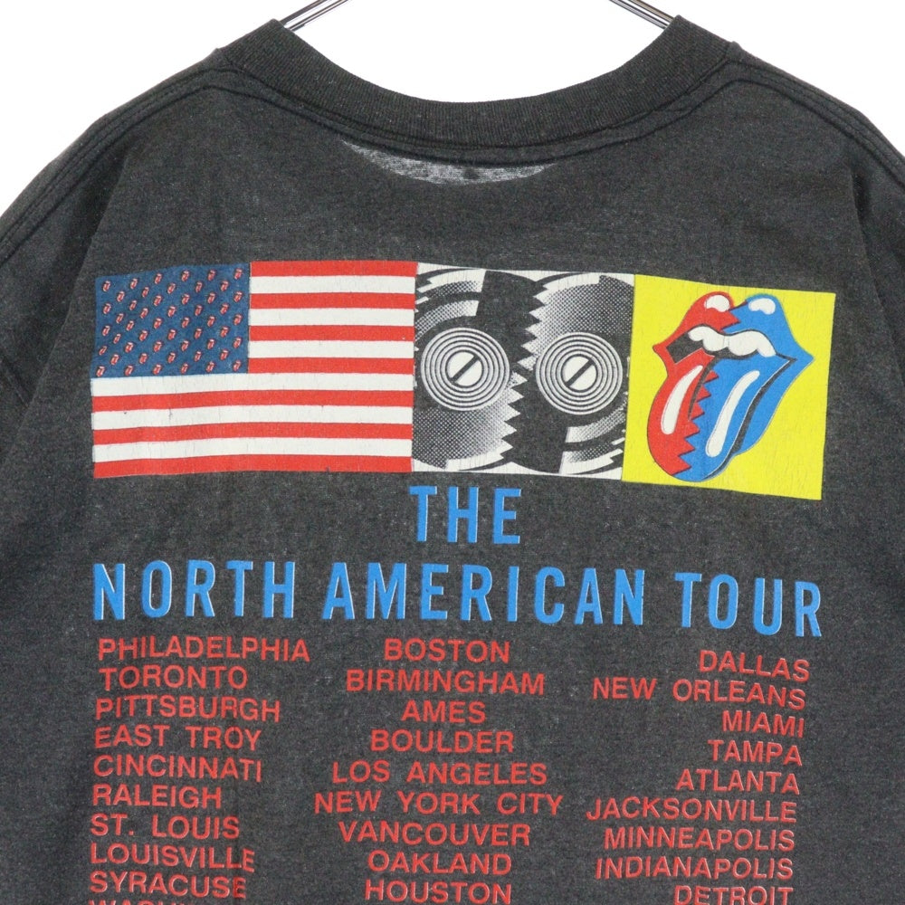 VINTAGE(ヴィンテージ) 80S THE ROLLING STONES STEEL WHEELS ザローリングストーンズ プリント 半袖Tシャツ カットソー ブラック