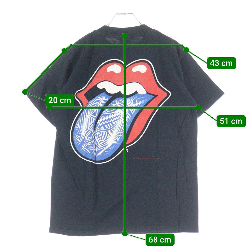 VINTAGE(ヴィンテージ) 90S THE ROLLING STONES 1997 PROMOTOUR ローリングストーンズ 刺繍デザイン プリント 半袖Tシャツ ブラック