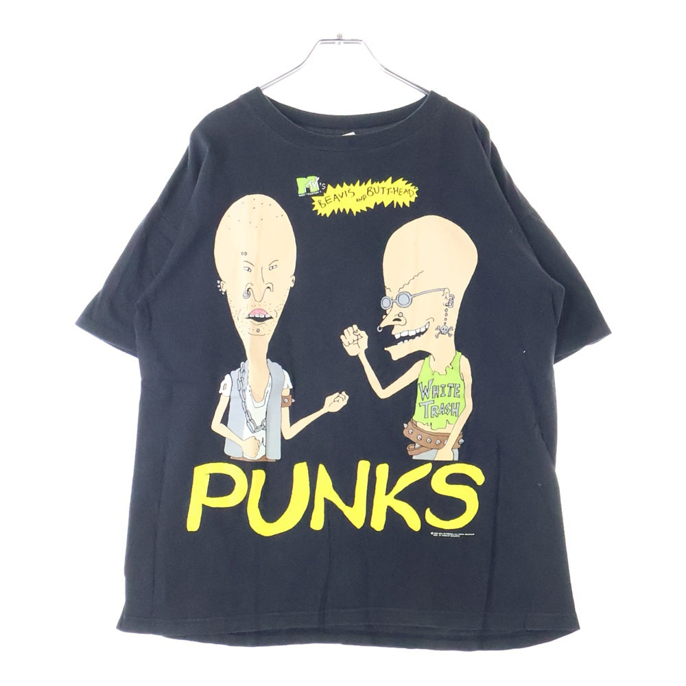 VINTAGE(ヴィンテージ) 90S M TV BEAVIS AND BUTT-HEAD 両面プリント 半袖Tシャツ ブラック