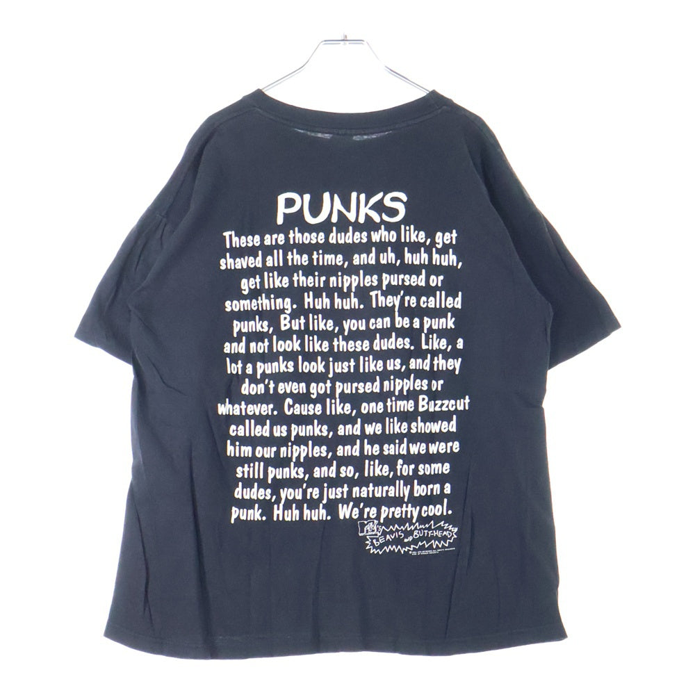 VINTAGE(ヴィンテージ) 90S M TV BEAVIS AND BUTT-HEAD 両面プリント 半袖Tシャツ ブラック