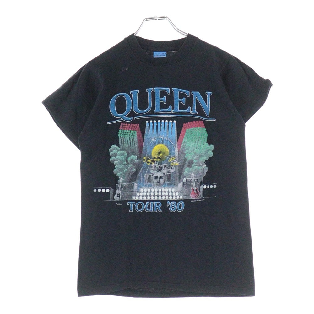 VINTAGE(ヴィンテージ) 80S QUEEN 80 TOUR クイーン デザインプリント 半袖Tシャツ ブラック