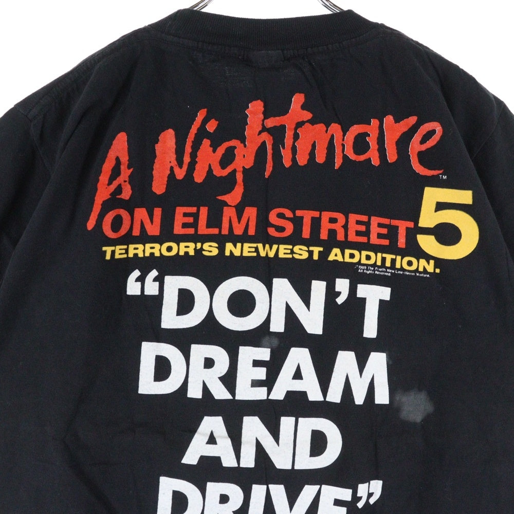 VINTAGE(ヴィンテージ) 80S Freddy Krueger 1989 エルム街の悪夢 両面プリント 半袖Tシャツ ブラック