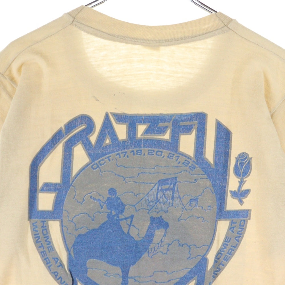 VINTAGE(ヴィンテージ) 70S GRATEFUL DEAD BLUES FOR ALLAH WINTERLAND 1978 TOUR グレイトフルデッド 両面プリント 半袖Tシャツ ベージュ