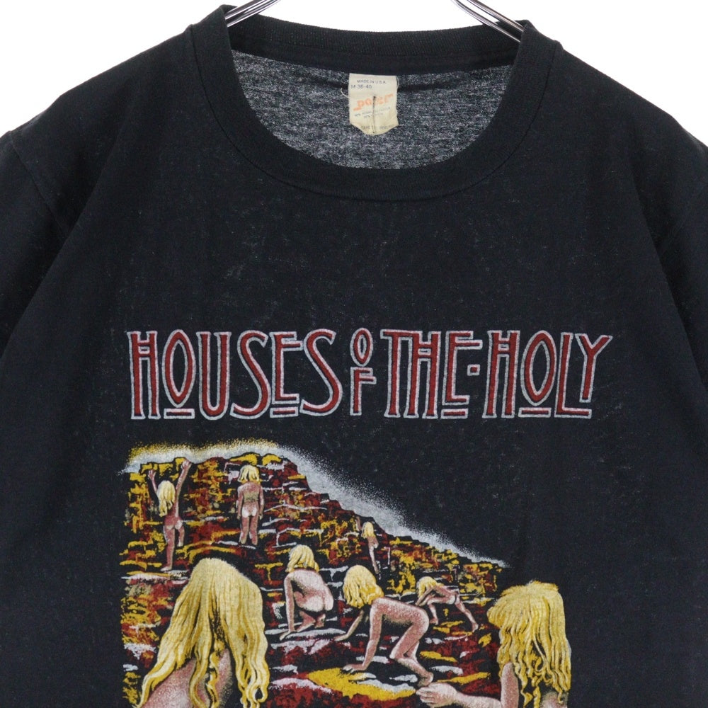 VINTAGE(ヴィンテージ) 80S LED ZEPPELIN HOUSES OF THE HOLY レッド ツェッペリン 両面プリント 半袖Tシャツ ブラック